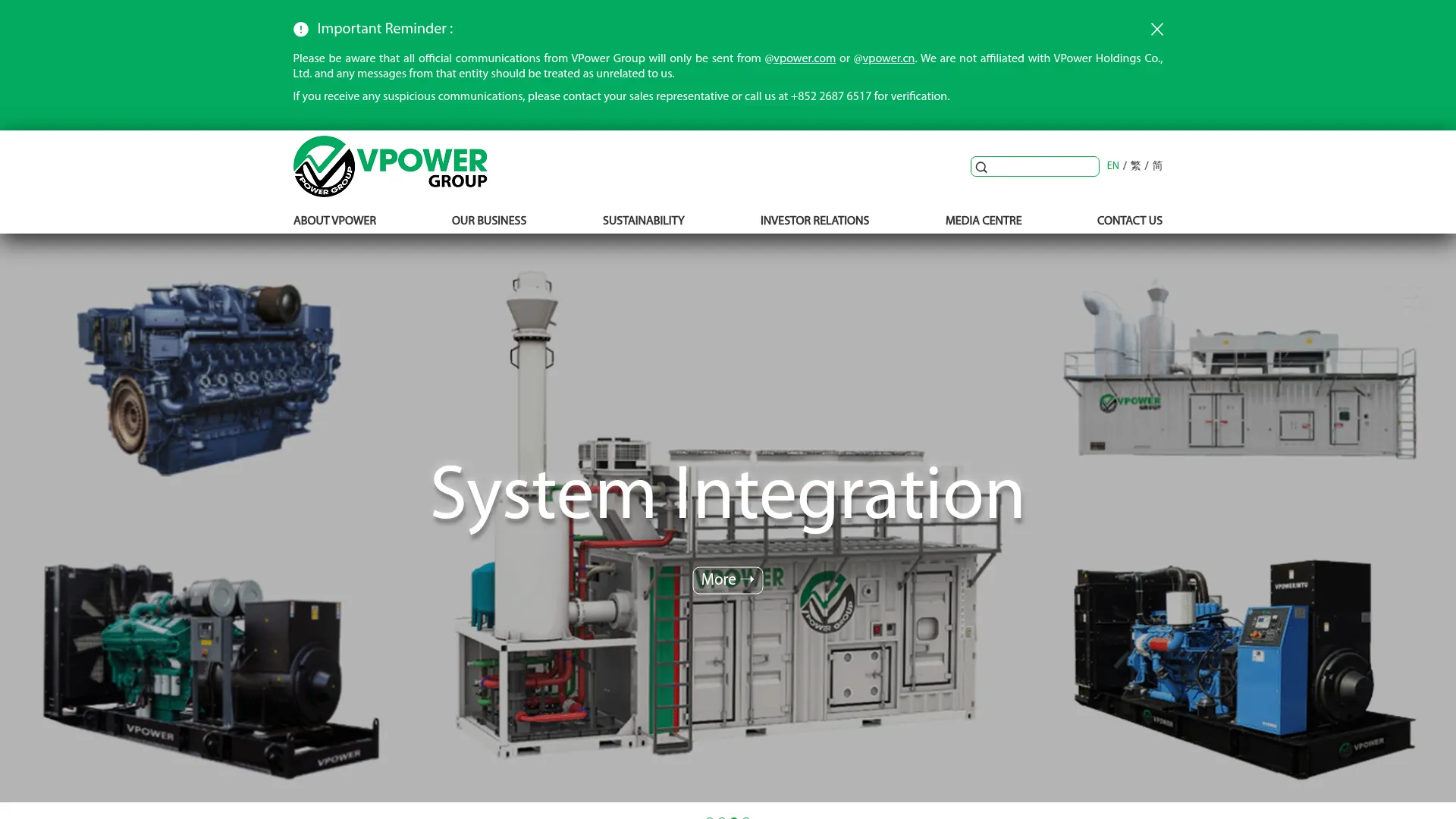 Vpower Casino desktop view